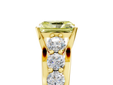 Yellow gold Fancy Yellow Radiant  Cut Diamond Engagement Ring with Pavé Band and Four-Prong Setting_8