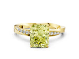Yellow gold Fancy Yellow Radiant Cut Diamond Engagement Ring with Side Stone Accents and Four-Prong Setting_12