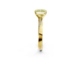 Yellow gold Fancy Yellow Radiant Cut Diamond Engagement Ring with Side Stone Accents and Four-Prong Setting_14