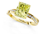 Yellow gold Fancy Yellow Radiant Cut Diamond Engagement Ring with Side Stone Accents and Four-Prong Setting_85
