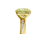Yellow gold Fancy Yellow Radiant Cut Diamond Engagement Ring with Side Stone Accents and Four-Prong Setting_89