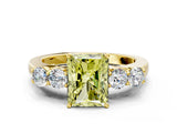 Yellow gold Fancy Yellow Radiant  Cut Diamond Five-Stone Prong Set White Gold Ring_32