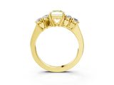 Yellow gold Fancy Yellow Radiant  Cut Diamond Five-Stone Prong Set White Gold Ring_35