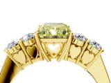 Yellow gold Fancy Yellow Radiant  Cut Diamond Five-Stone Prong Set White Gold Ring_36