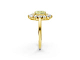 Yellow gold Fancy Yellow Radiant Cut Diamond Floral Double Halo Engagement Ring with Prong Setting_62