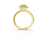 Yellow gold Fancy Yellow Radiant  Cut Diamond Floral Halo Engagement Ring with Pavé Band and Prong Setting_40
