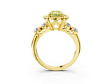 Yellow gold Fancy Yellow Radiant  Cut Diamond Floral Halo Engagement Ring with Shared Prong Setting 3