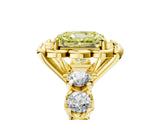 Yellow gold Fancy Yellow Radiant  Cut Diamond Floral Halo Engagement Ring with Shared Prong Setting 5