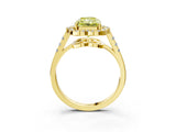 Yellow gold Fancy Yellow Radiant Cut Diamond Floral Halo Split Shank Prong Setting Ring_3