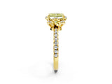 Yellow gold Fancy Yellow Radiant Cut Diamond Halo Pave Band with Four-Prong Setting_5