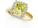 Yellow gold Fancy Yellow Radiant  Cut Diamond Halo Ring with Round Brilliant Halo and Solitaire Band_88