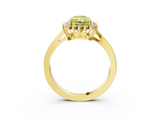 Yellow gold Fancy Yellow Radiant  Cut Diamond Halo Ring with Round Brilliant Halo and Solitaire Band_90