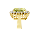 Yellow gold Fancy Yellow Radiant  Cut Diamond Halo Ring with Round Brilliant Halo and Solitaire Band_92
