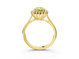 Yellow gold Fancy Yellow Radiant  Cut Diamond Halo Ring with Solitaire Band and Prong Setting_57
