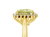 Yellow gold Fancy Yellow Radiant  Cut Diamond Halo Ring with Solitaire Band and Prong Setting_59