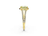 Yellow gold Fancy Yellow Radiant Cut Diamond Halo Split Shank Engagement Ring_41