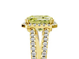 Yellow gold Fancy Yellow Radiant Cut Diamond Halo Split Shank Engagement Ring_44