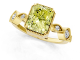 Yellow gold Fancy Yellow Radiant  Cut Diamond Milgrain Marquise Band with Prong Setting_4