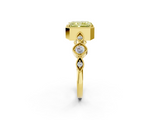 Yellow gold Fancy Yellow Radiant  Cut Diamond Milgrain Marquise Band with Prong Setting_5