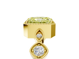 Yellow gold Fancy Yellow Radiant  Cut Diamond Milgrain Marquise Band with Prong Setting_8