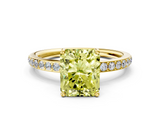 Yellow gold Fancy Yellow Radiant  Cut Diamond Pavé Band Ring with Four-Prong Setting_23
