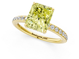 Yellow gold Fancy Yellow Radiant  Cut Diamond Pavé Band Ring with Four-Prong Setting_24