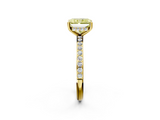 Yellow gold Fancy Yellow Radiant  Cut Diamond Pavé Band Ring with Four-Prong Setting_25