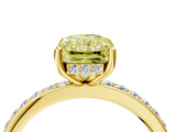 Yellow gold Fancy Yellow Radiant  Cut Diamond Pavé Band Ring with Four-Prong Setting_27