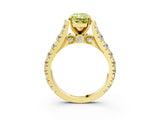 Yellow gold Fancy Yellow Radiant  Cut Diamond Pavé Band Solitaire with Four-Prong Setting_18