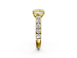 Yellow gold Fancy Yellow Radiant  Cut Diamond Pavé Band Solitaire with Four-Prong Setting_5