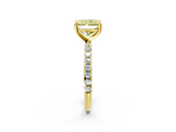 Yellow gold Fancy Yellow Radiant  Cut Diamond Pavé Band Solitaire with Four-Prong Setting_5