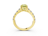 Yellow gold Fancy Yellow Radiant  Cut Diamond Pavé Band Solitaire with Four-Prong Setting_6