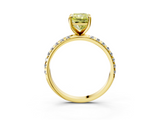 Yellow gold Fancy Yellow Radiant  Cut Diamond Pavé Band Solitaire with Four-Prong Setting_6