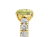 Yellow gold Fancy Yellow Radiant  Cut Diamond Pavé Band Solitaire with Four-Prong Setting_8