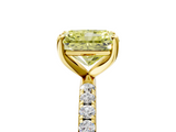 Yellow gold Fancy Yellow Radiant  Cut Diamond Pavé Band Solitaire with Four-Prong Setting_8