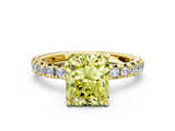 Yellow gold Fancy Yellow Radiant  Cut Diamond Pavé Band with Four-Prong Setting_37