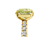 Yellow gold Fancy Yellow Radiant  Cut Diamond Pavé Band with Four-Prong Setting_42