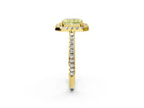 Yellow gold Fancy Yellow Radiant Cut Diamond Pavé Halo Ring with Four-Prong Setting_38