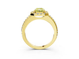 Yellow gold Fancy Yellow Radiant Cut Diamond Pavé Halo Ring with Four-Prong Setting_39