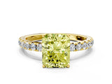 Yellow gold Fancy Yellow Radiant Cut Diamond Pavé Solitaire Engagement Ring with Four-Prong Setting_54