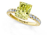 Yellow gold Fancy Yellow Radiant Cut Diamond Pavé Solitaire Engagement Ring with Four-Prong Setting_55
