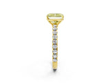 Yellow gold Fancy Yellow Radiant Cut Diamond Pavé Solitaire Engagement Ring with Four-Prong Setting_56