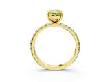 Yellow gold Fancy Yellow Radiant Cut Diamond Pavé Solitaire Ring with Round Band and Prong Setting_15