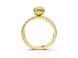 Yellow gold Fancy Yellow Radiant Cut Diamond Pavé Solitaire Ring with Round Band and Prong Setting_27