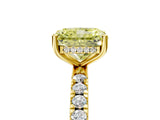 Yellow gold Fancy Yellow Radiant Cut Diamond Pave Band Solitaire Ring with Four-Prong Setting_62