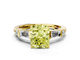 Yellow gold Fancy Yellow Radiant  Cut Diamond Ring with Baguette Side Stones, Channel Set Band, and Four-Prong Setting_24