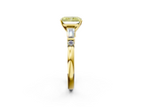 Yellow gold Fancy Yellow Radiant  Cut Diamond Ring with Baguette Side Stones, Channel Set Band, and Four-Prong Setting_5