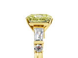 Yellow gold Fancy Yellow Radiant  Cut Diamond Ring with Baguette Side Stones, Channel Set Band, and Four-Prong Setting_8
