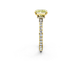 Yellow gold Fancy Yellow Radiant  Cut Diamond Ring with Pavé Band and Four-Prong Setting_19