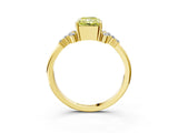 Yellow gold Fancy Yellow Radiant Cut Diamond Ring with Side Stones and Four-Prong Setting_101